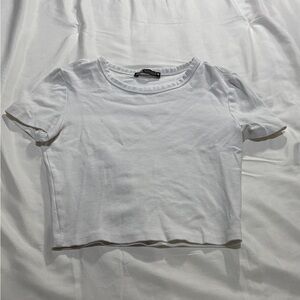 ZARA cropped white t-shirt